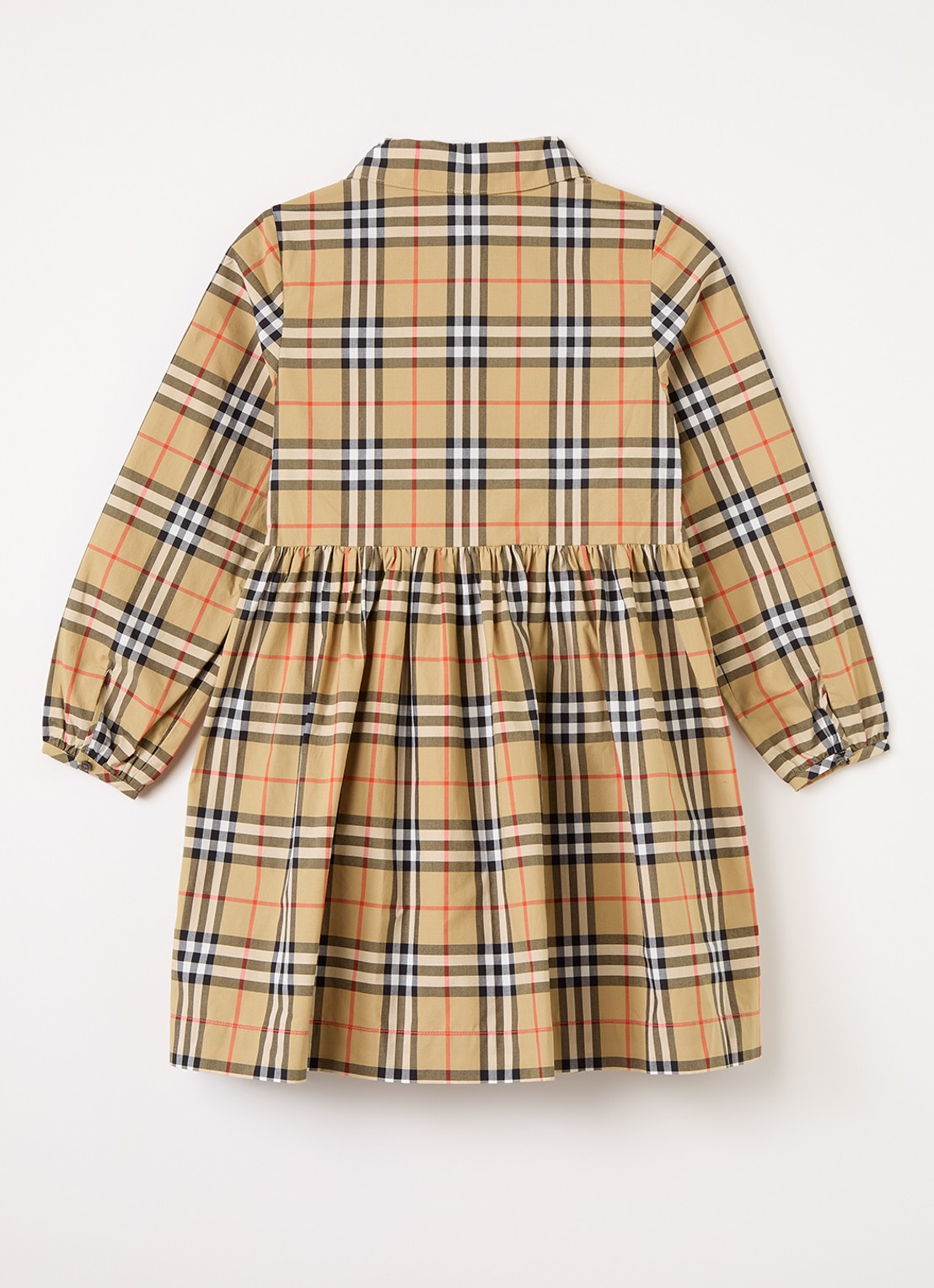 Burberry Blousejurk met ruitdessin - voorkant 3 zand