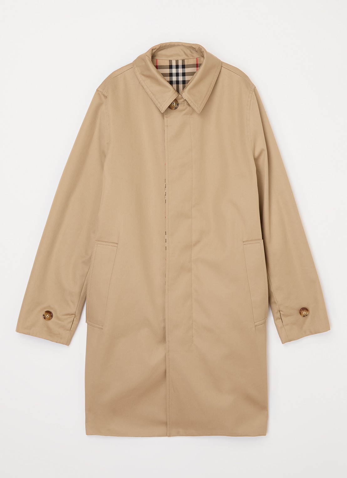 Burberry Braxton reversible trenchcoat met ruitdessin - voorkant 3 beige