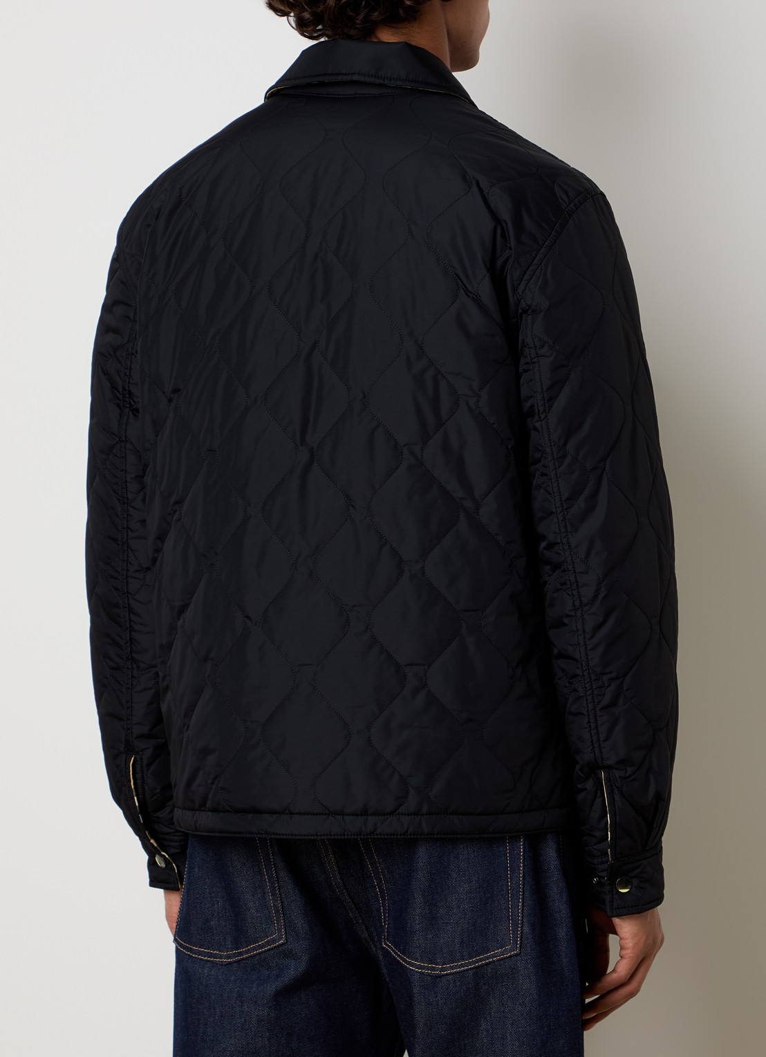 Burberry Brighton quilted jack met steekzakken - achterkant 7 zwart