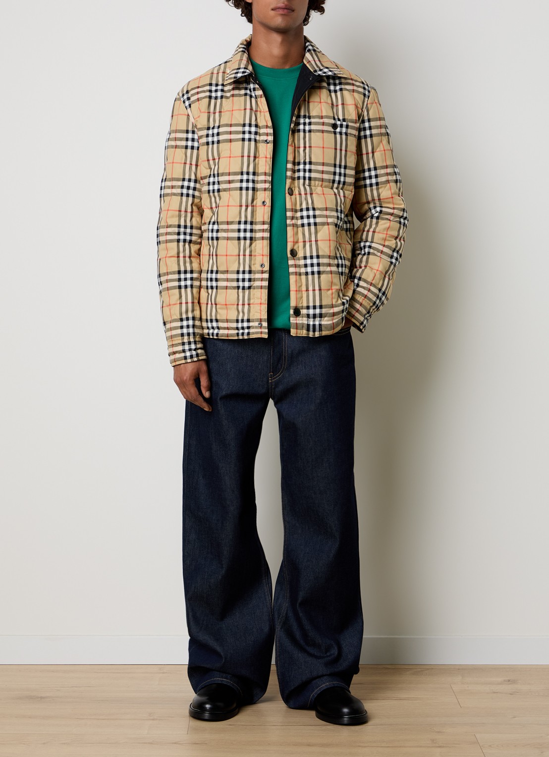Burberry Brighton quilted jack met steekzakken - voorkant 2 zwart