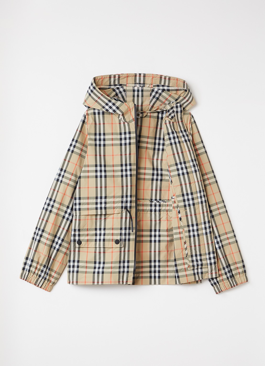 Burberry Briony jack met ruitdessin - voorkant 3 camel