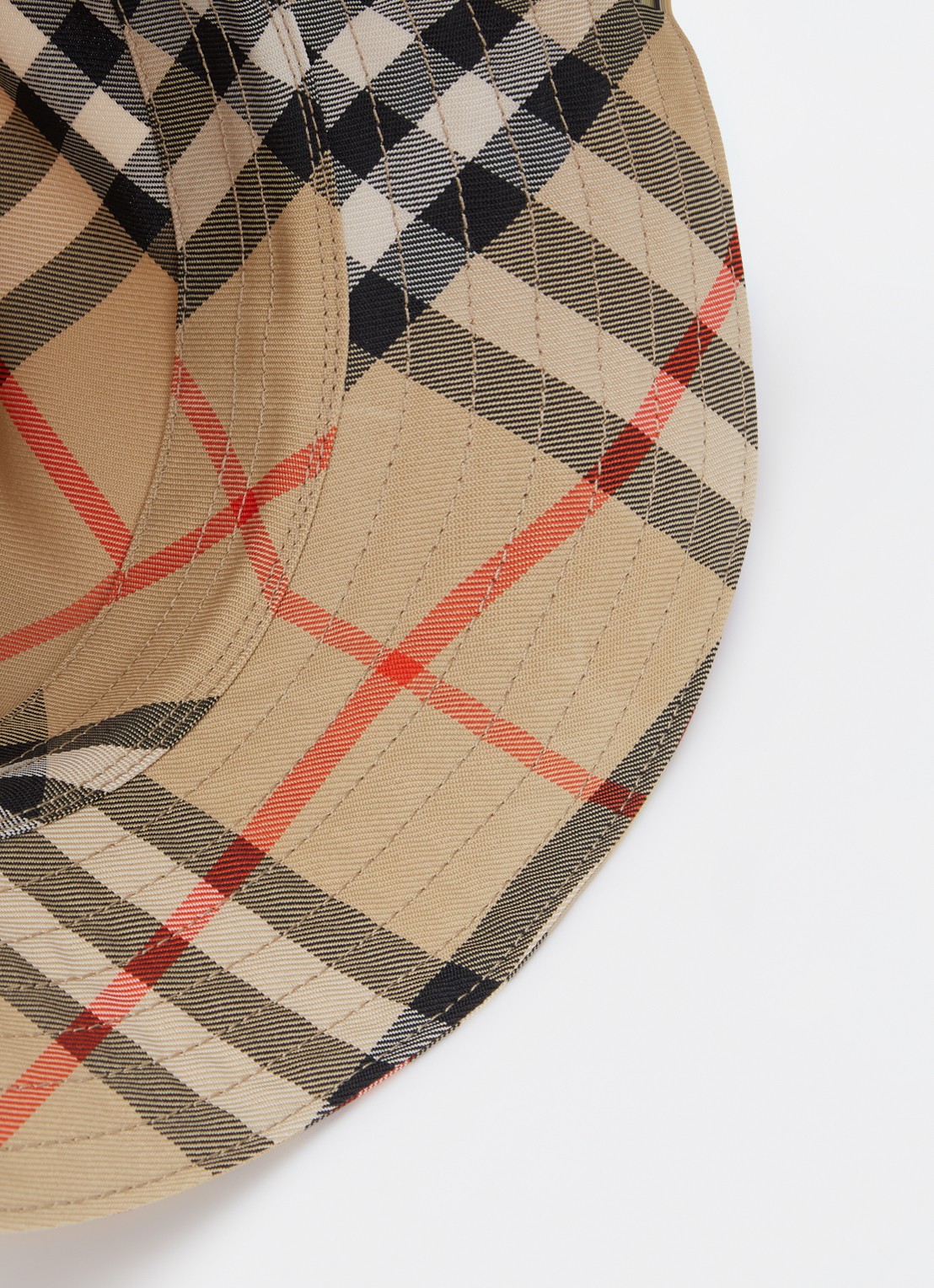 Burberry Bucket hoed met ruitdessin - detail 2 beige
