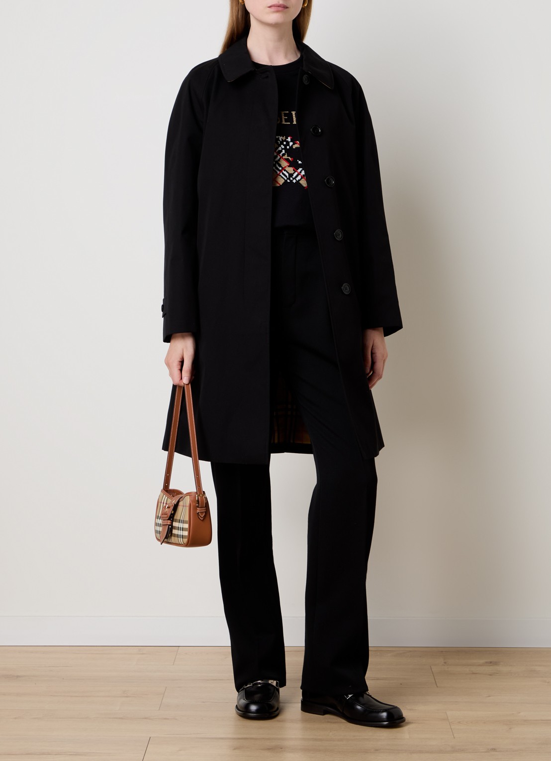Burberry Camden trenchcoat met steekzakken - voorkant 3 zwart