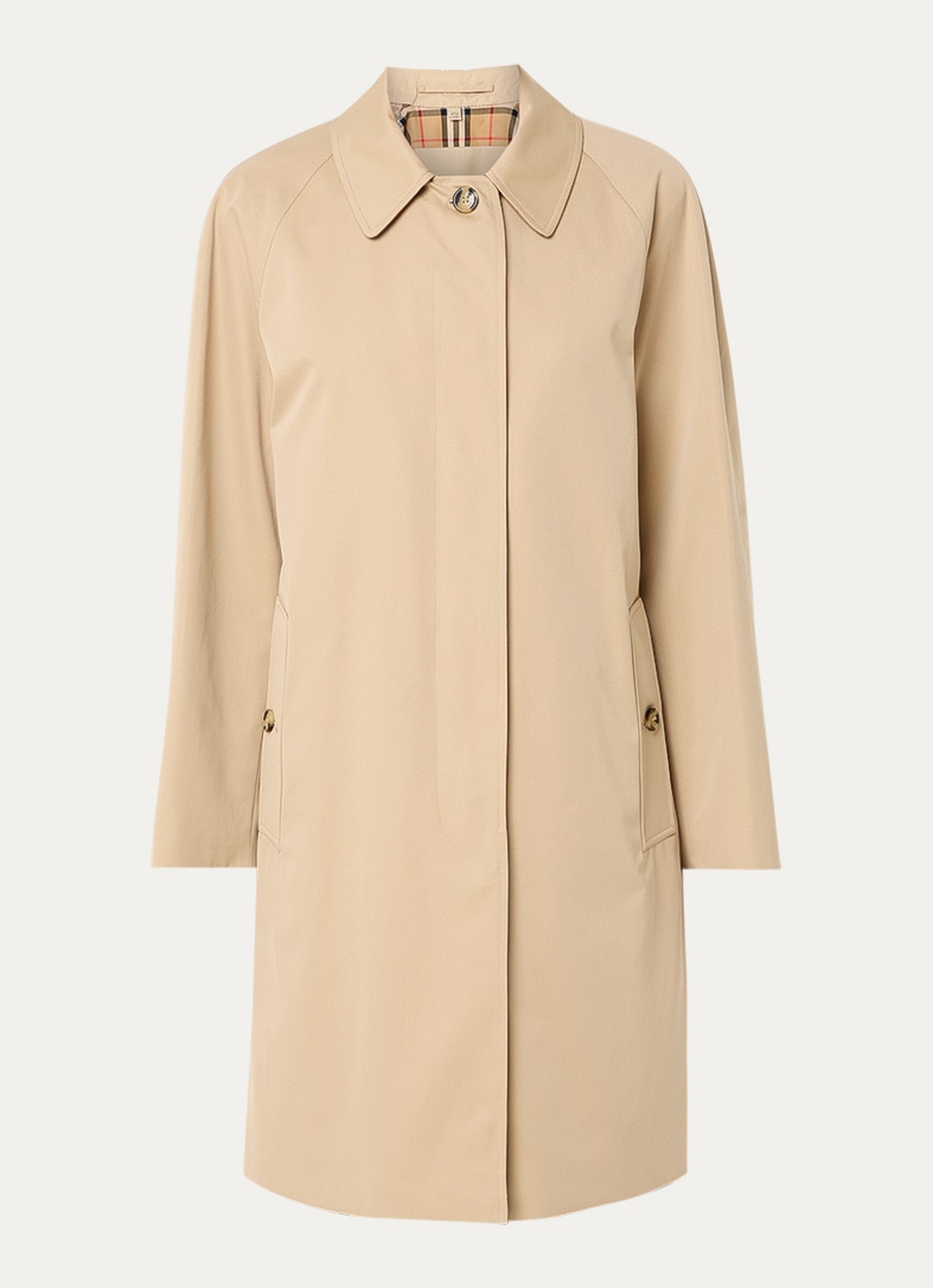 Burberry Camden trenchcoat met steekzakken - voorkant camel