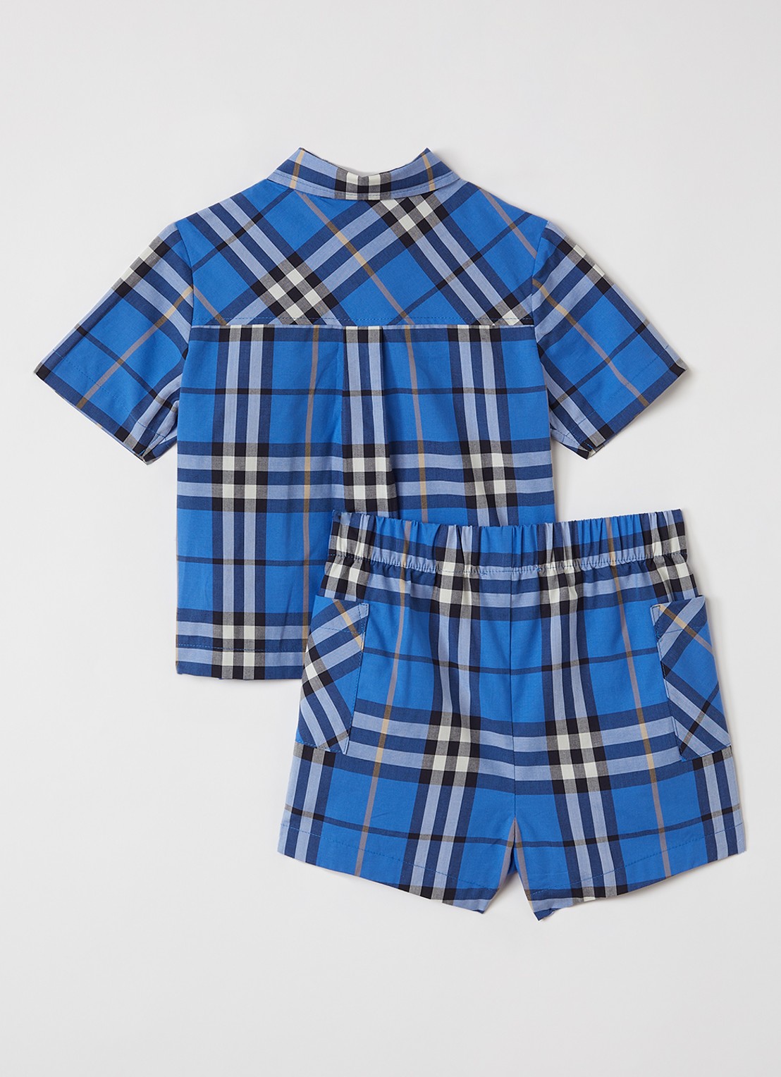 Burberry Carey set van overhemd en korte broek in giftbox 2-delig - voorkant 3 blauw