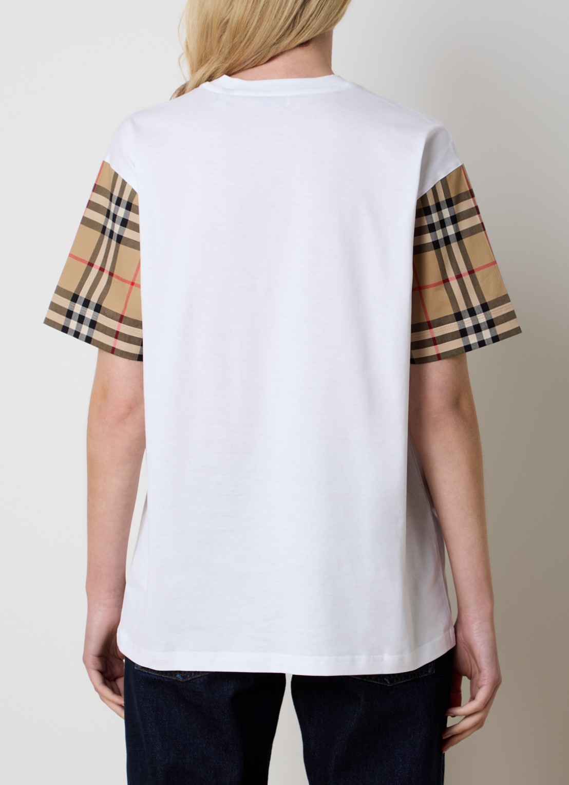 Burberry Carrick T-shirt met ruitdessin - achterkant 5 wit