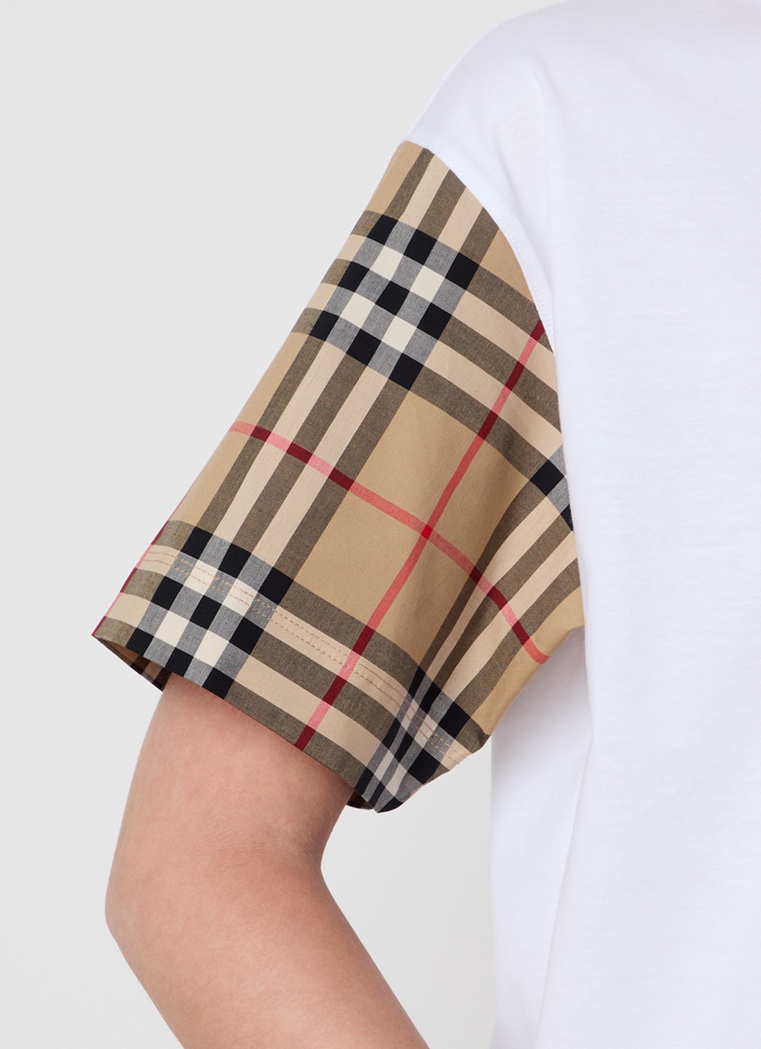 Burberry Carrick T-shirt met ruitdessin - detail 2 wit