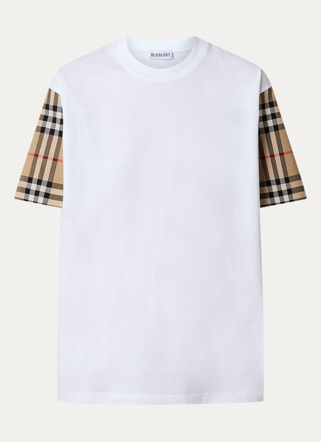 Burberry Carrick T-shirt met ruitdessin - voorkant 3 wit