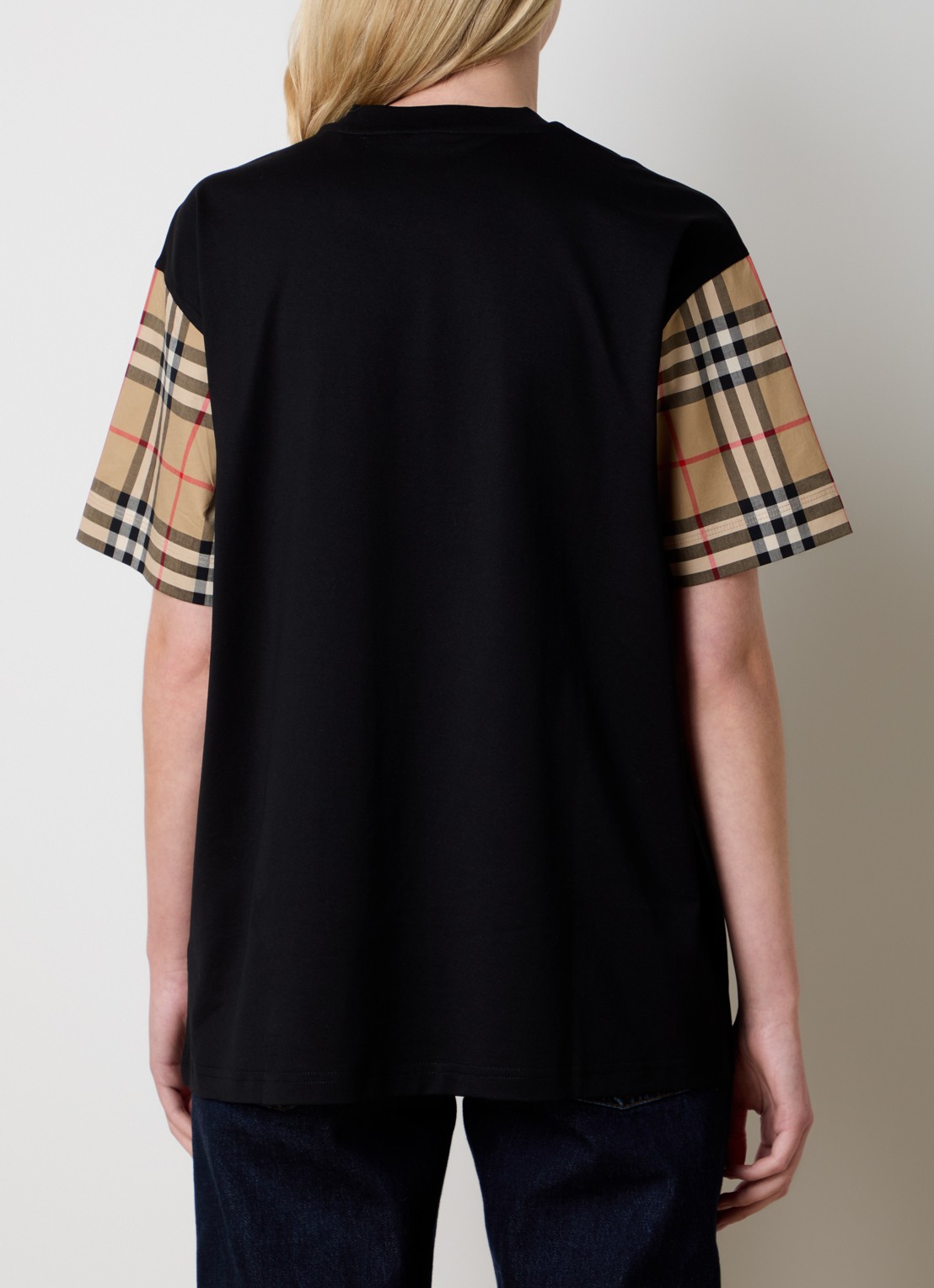 Burberry Carrick T-shirt met ruitdessin - achterkant zwart