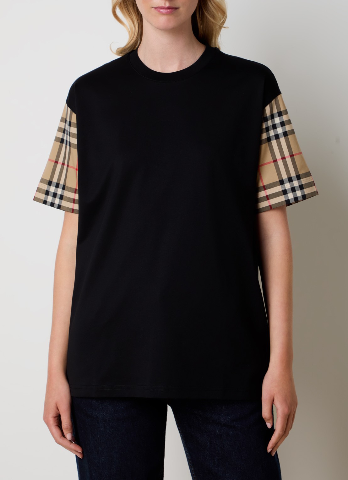 Burberry Carrick T-shirt met ruitdessin - detail 2 zwart
