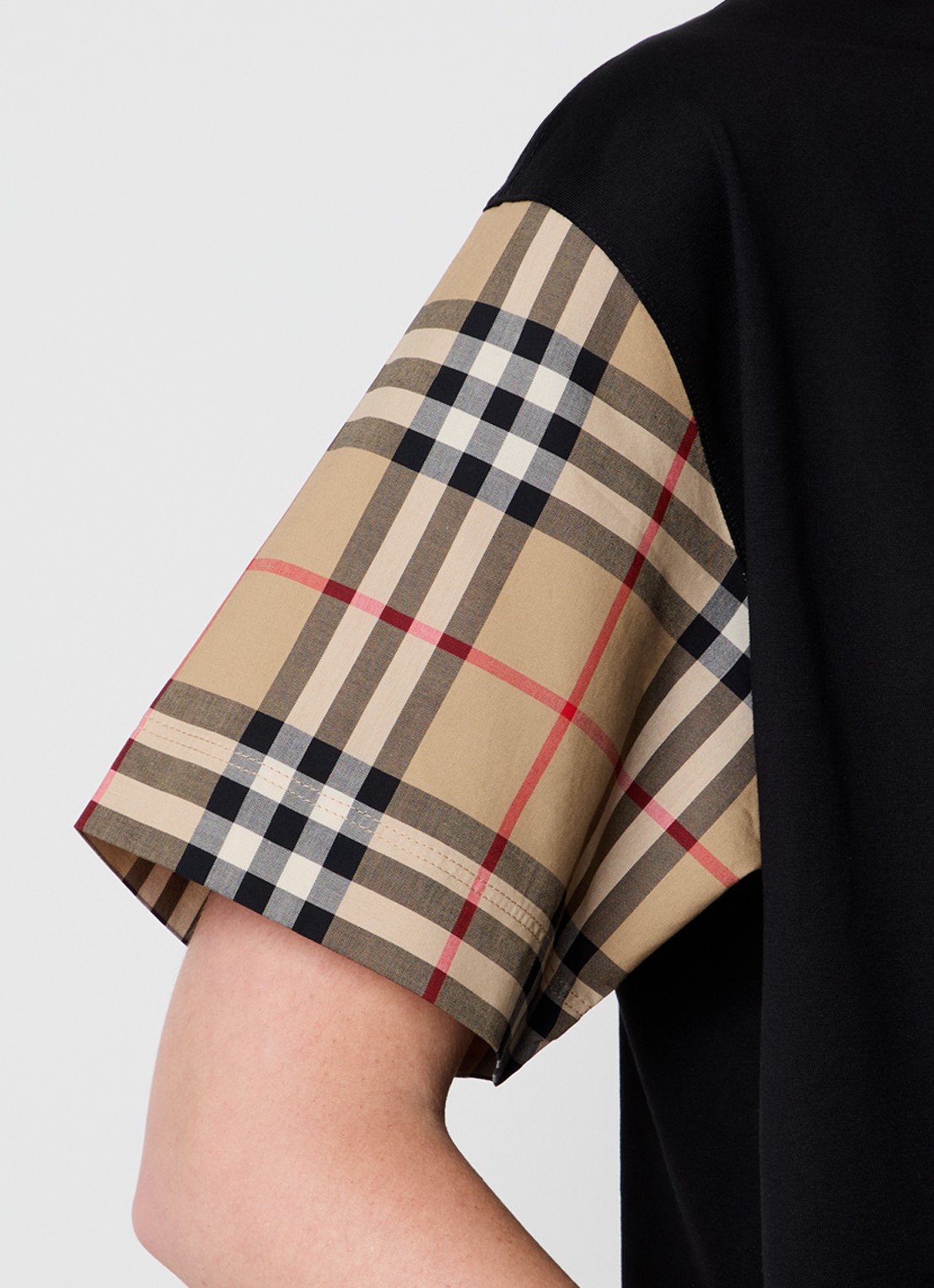 Burberry Carrick T-shirt met ruitdessin - detail 3 zwart