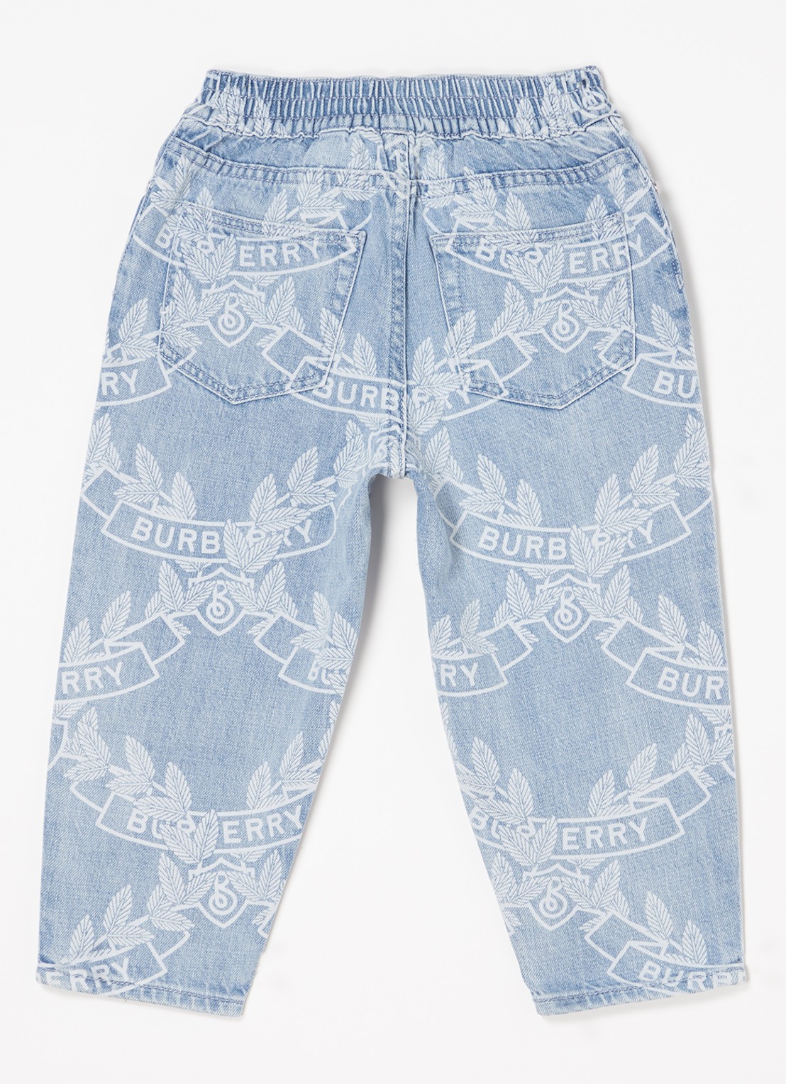Burberry Carven tapered fit jeans met logoprint - voorkant 2 indigo