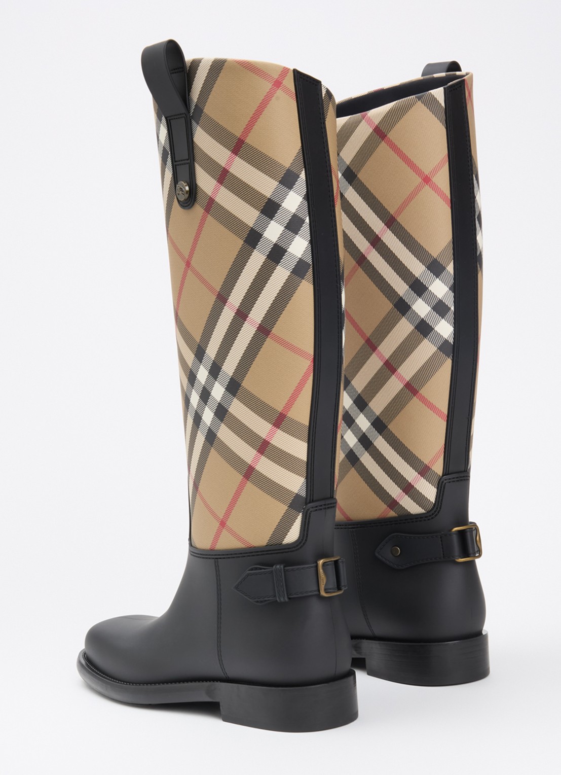 Burberry Cavalier laars met ruit dessin - achterkant beige