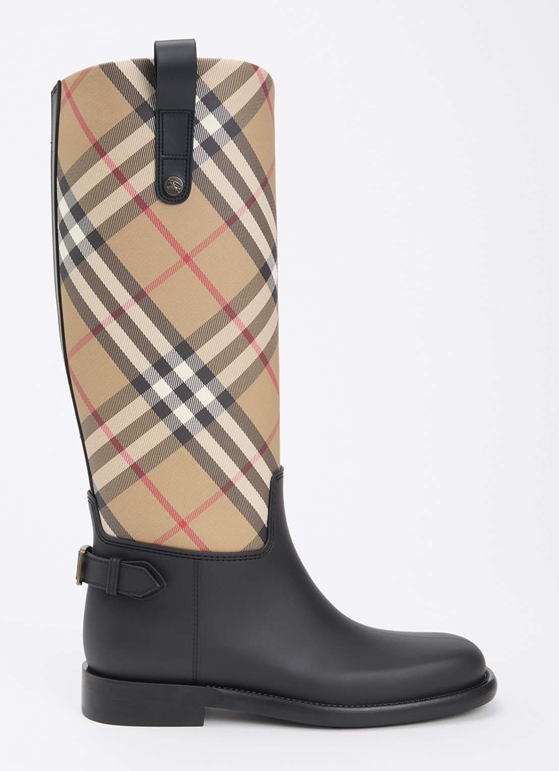 Burberry Cavalier laars met ruit dessin - voorkant 2 beige