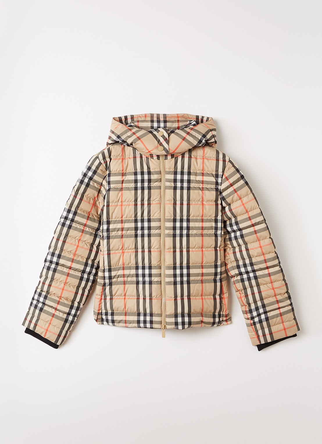 Burberry Cecilia puffer jack met donsvulling - voorkant beige