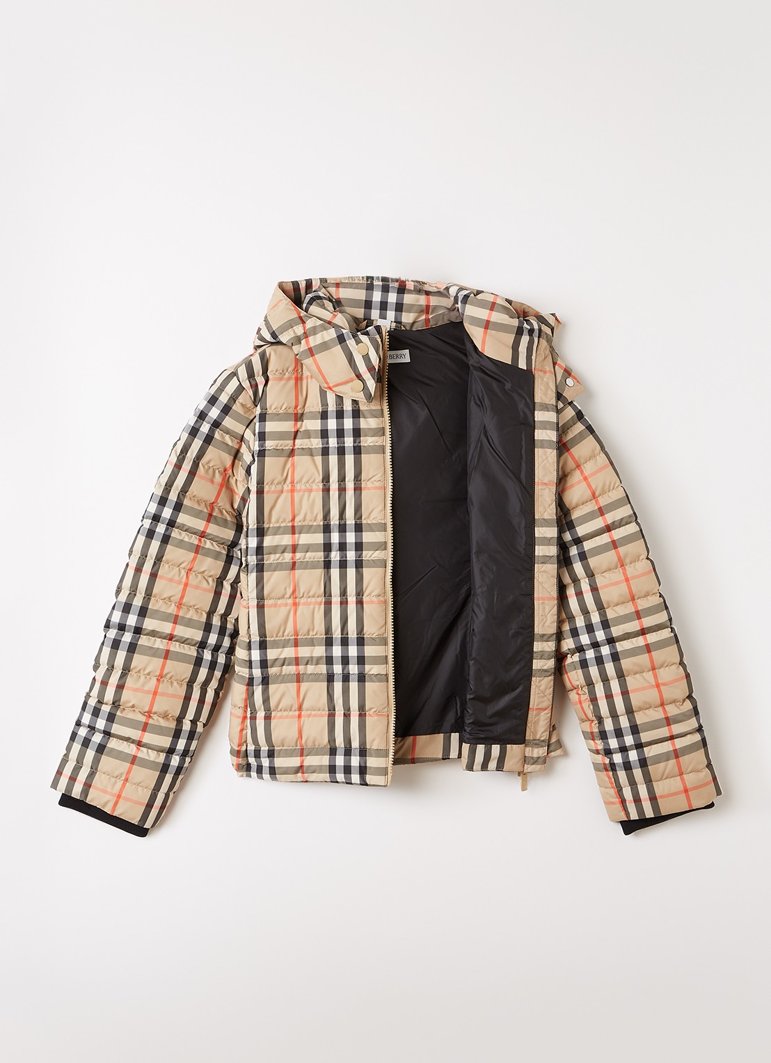 Burberry Cecilia puffer jack met donsvulling - voorkant 2 beige