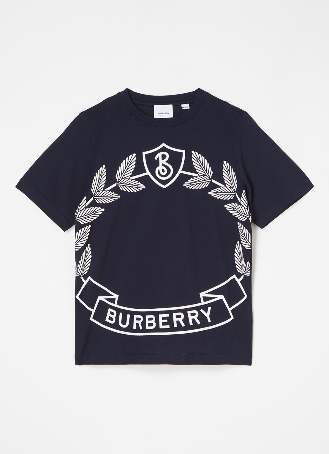 Burberry Cedar T-shirt met logoprint - voorkant blauw