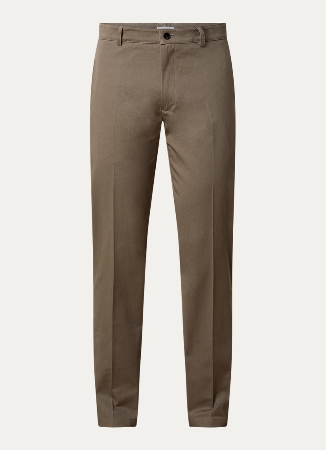 Burberry Charlton straight fit chino met steekzakken  - voorkant lichtbruin