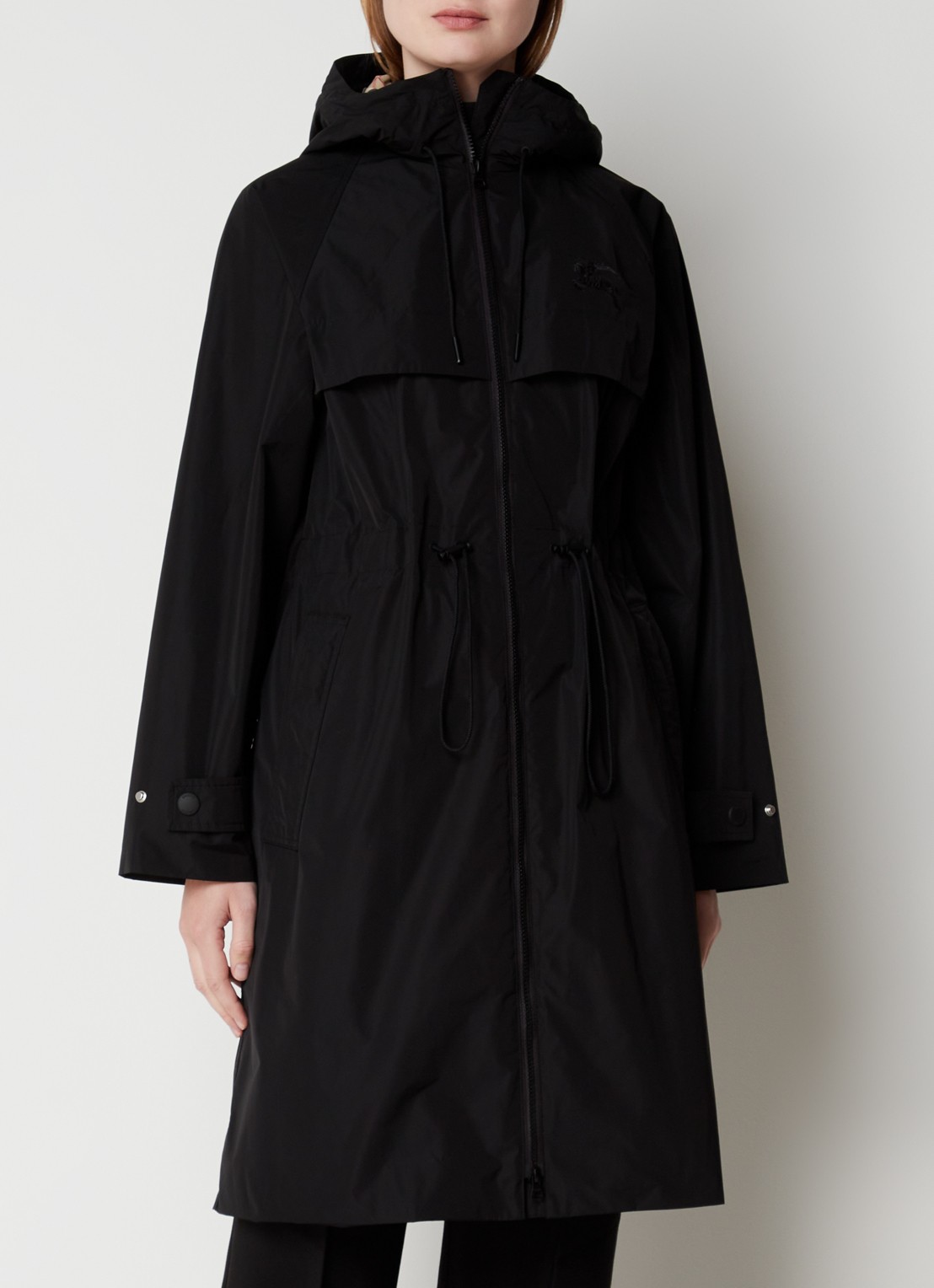 Burberry Charminster parka met logoborduring - detail 4 zwart