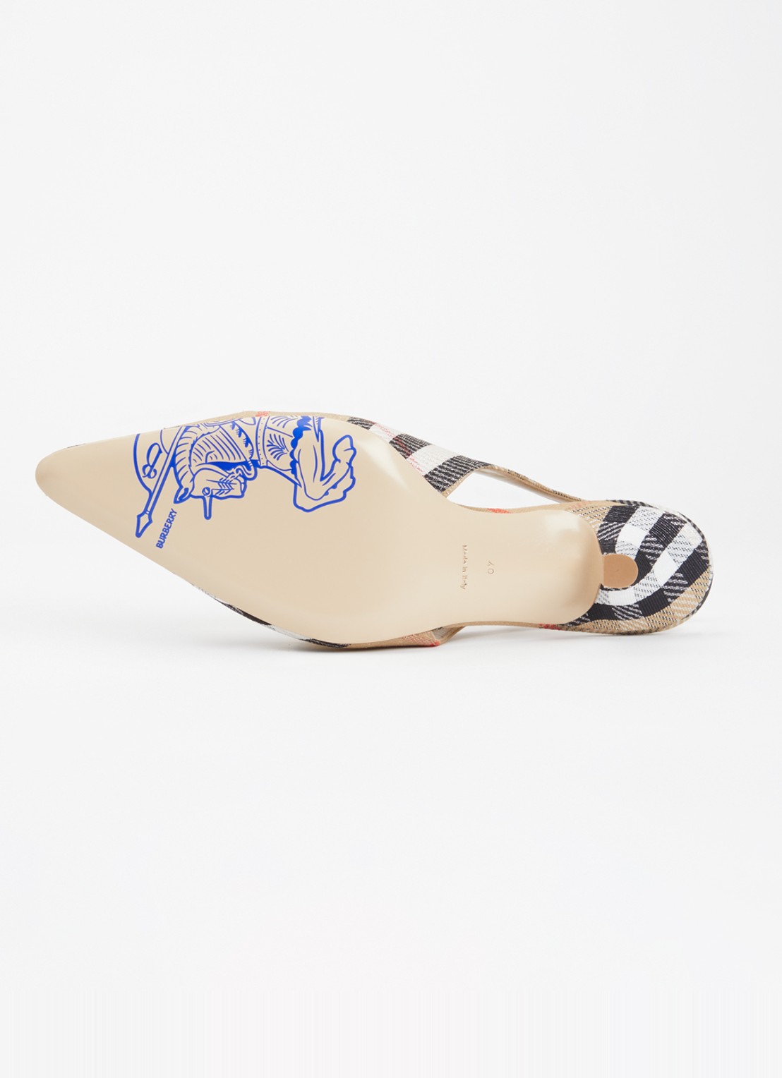 Burberry Check Birdie slingback met ruitdessin en glitter - detail 3 zand