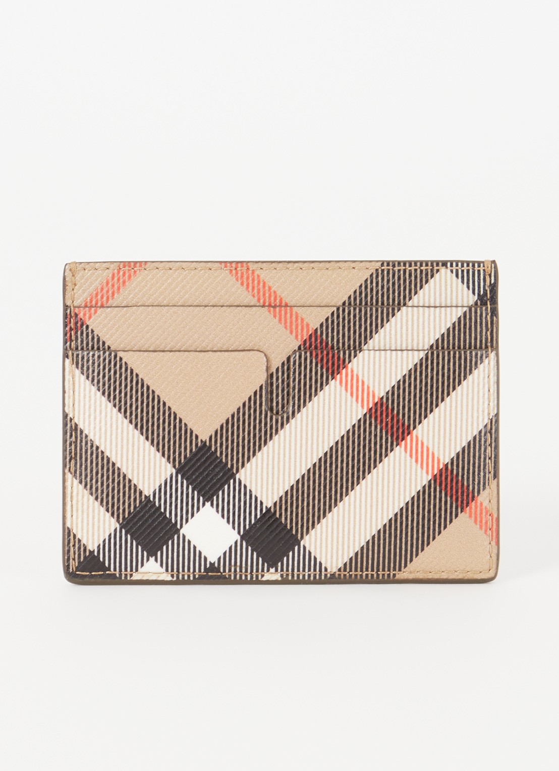 Burberry Check pasjeshouder met ruitdessin - achterkant camel