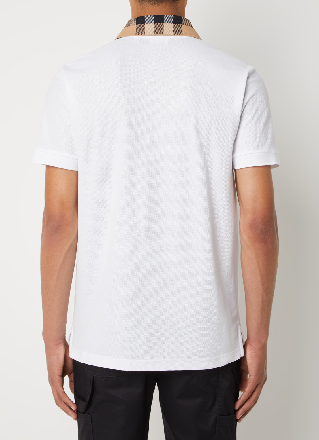 Burberry Cody regular fit polo met logoprint - achterkant wit