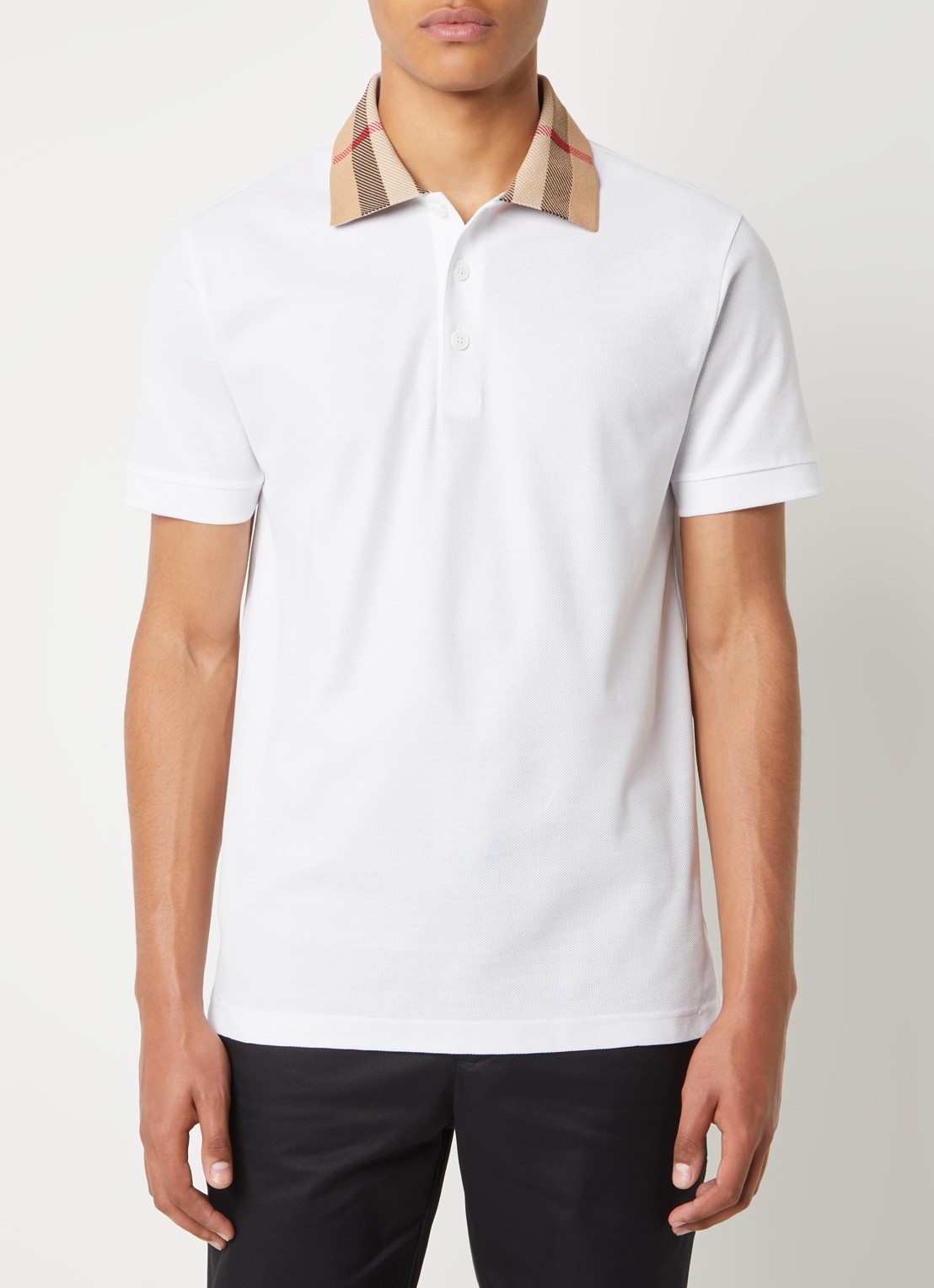 Burberry Cody regular fit polo met logoprint - detail 4 wit