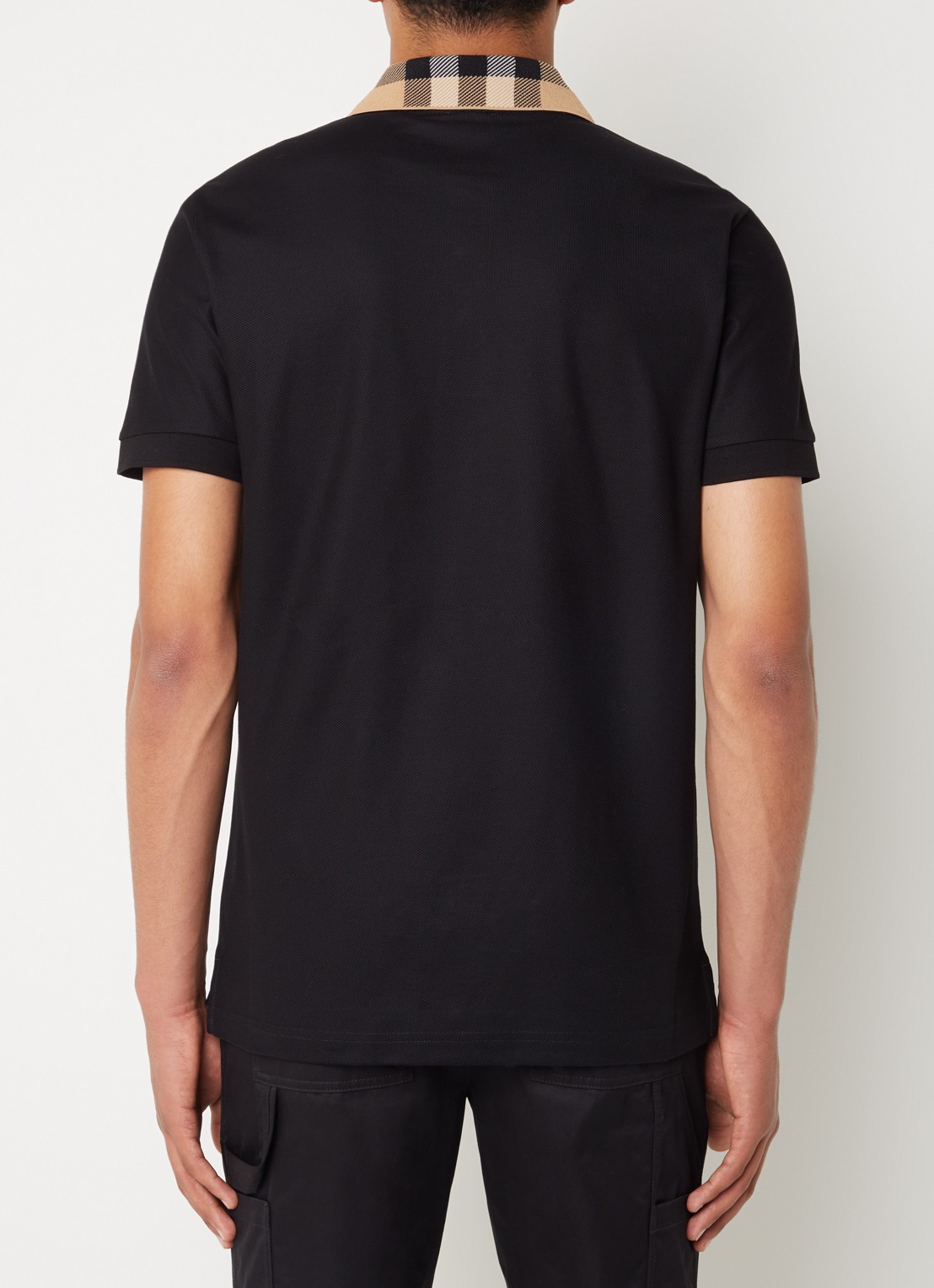 Burberry Cody regular fit polo met logoprint - achterkant 3 zwart