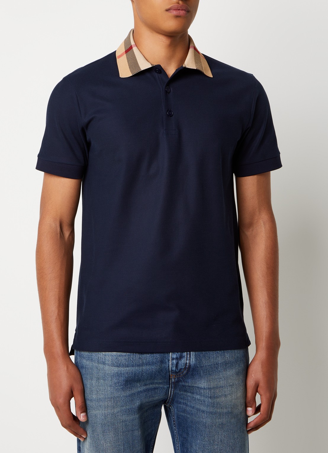 Burberry Cody regular fit polo met logoprint - detail 2 blauw