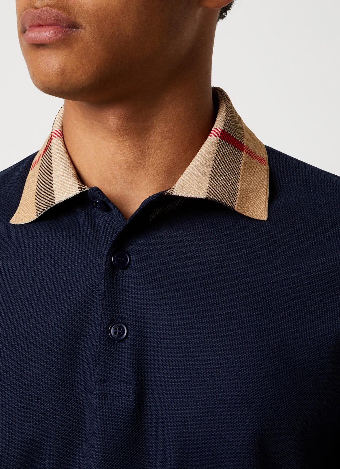 Burberry Cody regular fit polo met logoprint - detail 3 blauw