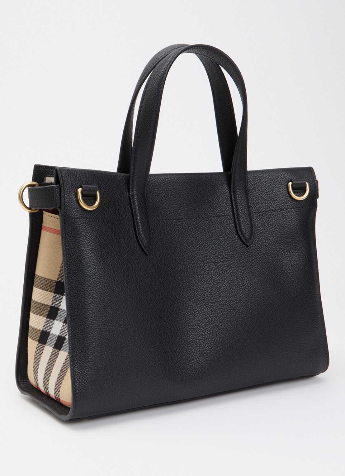 Burberry Cotsworld handtas van kalfsleer met afneembare schouderriem - achterkant zwart