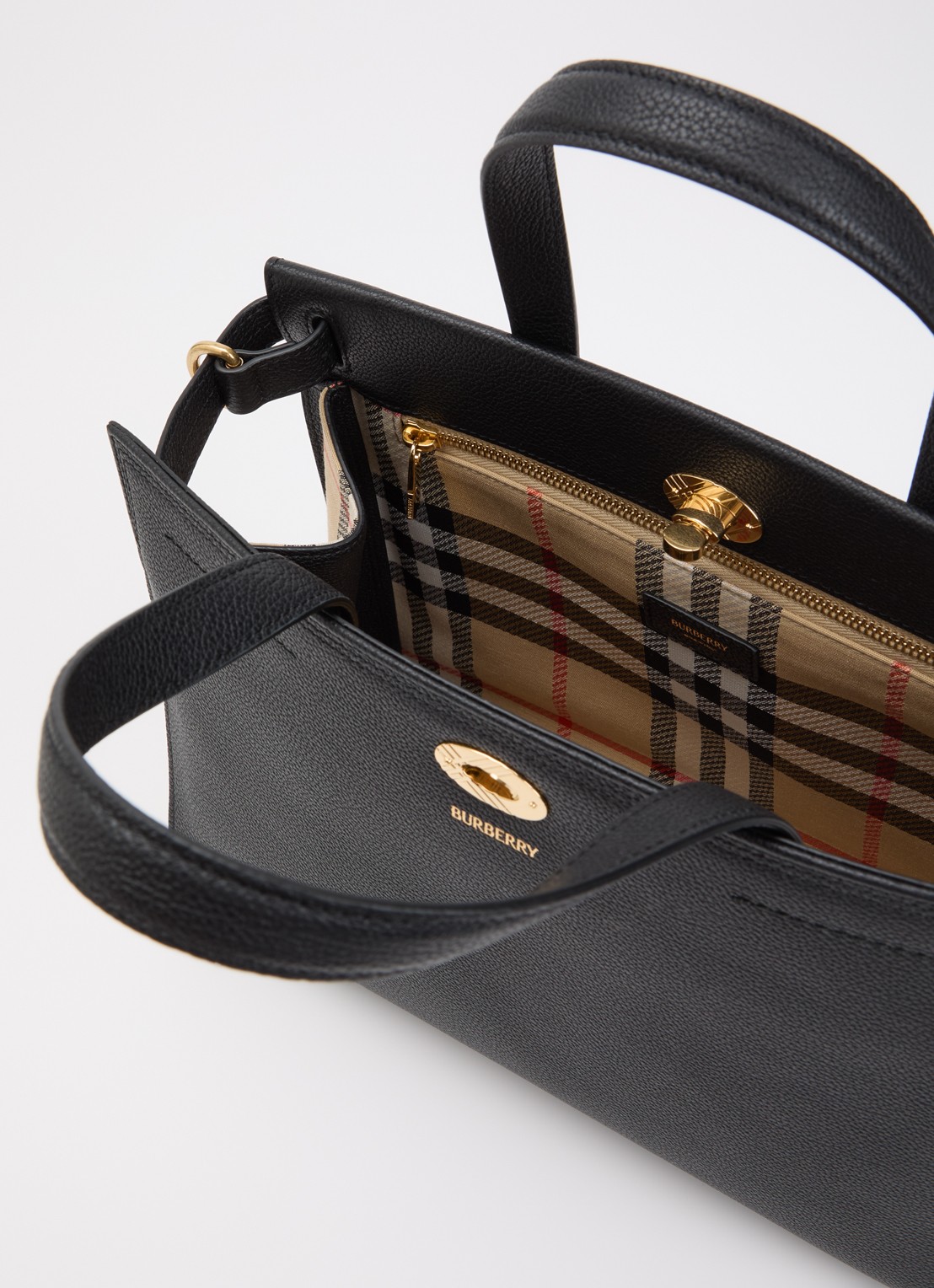 Burberry Cotsworld handtas van kalfsleer met afneembare schouderriem - detail 3 zwart