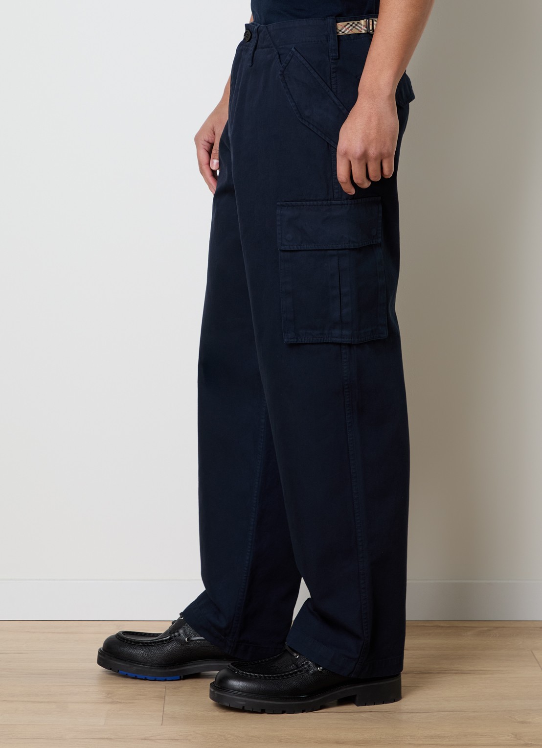 Burberry Cyrus loose fit cargobroek met klepzakken - detail 4 donkerblauw