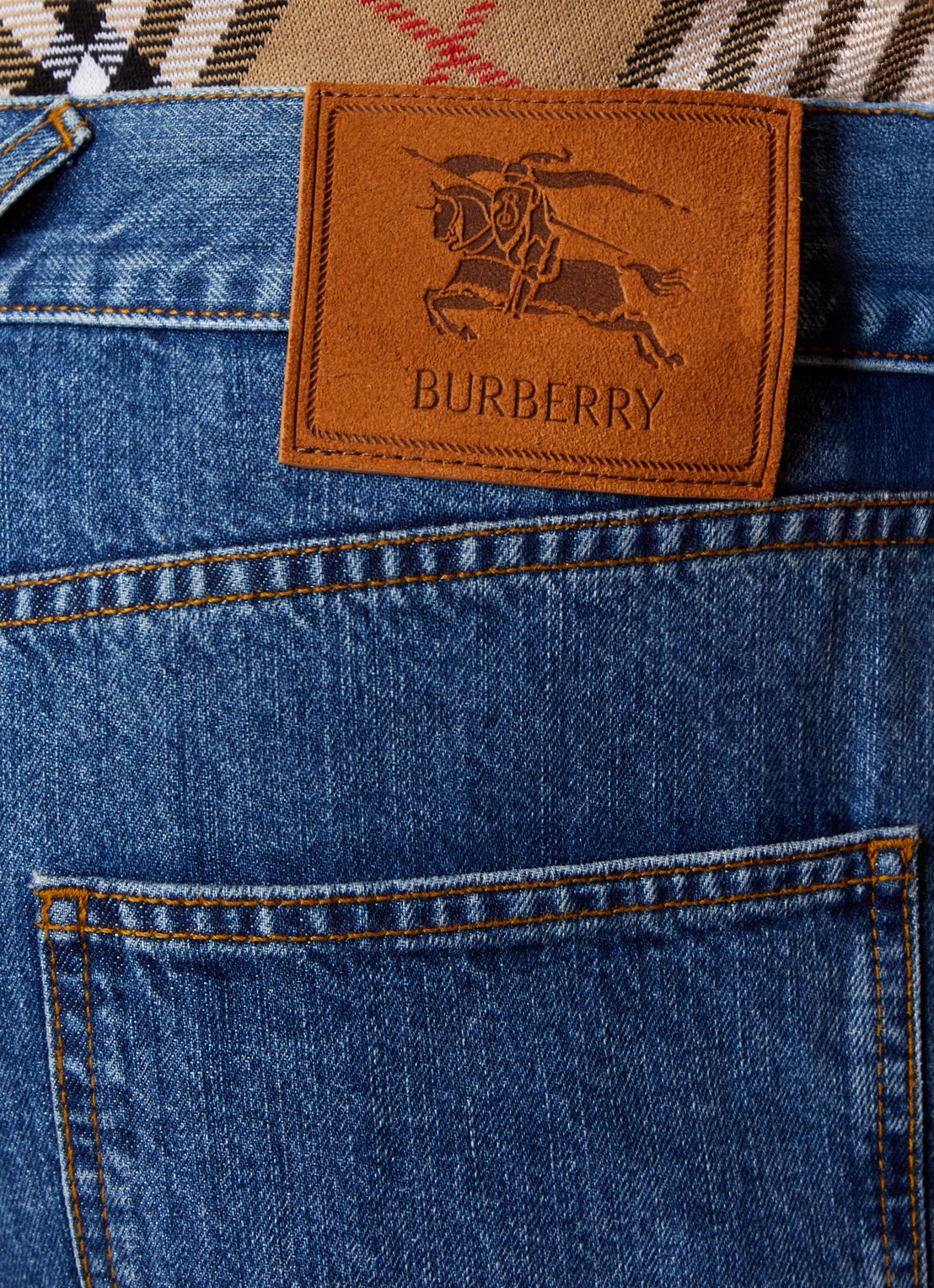 Burberry Danny straight leg jeans met donkere wassing - detail 3 indigo