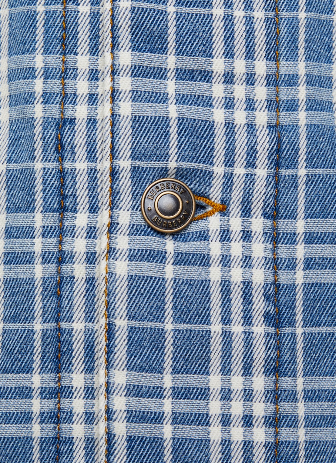 Burberry Darwen spijkerjas met ruitdessin en borstzakken - detail 5 indigo