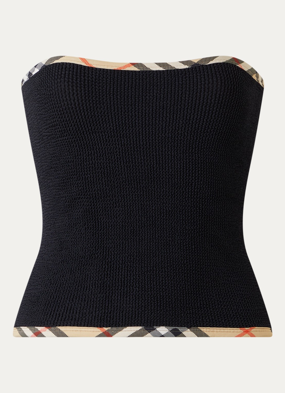 Burberry Devyn badrok en -bandeautop met scrunchie en structuur - voorkant zwart