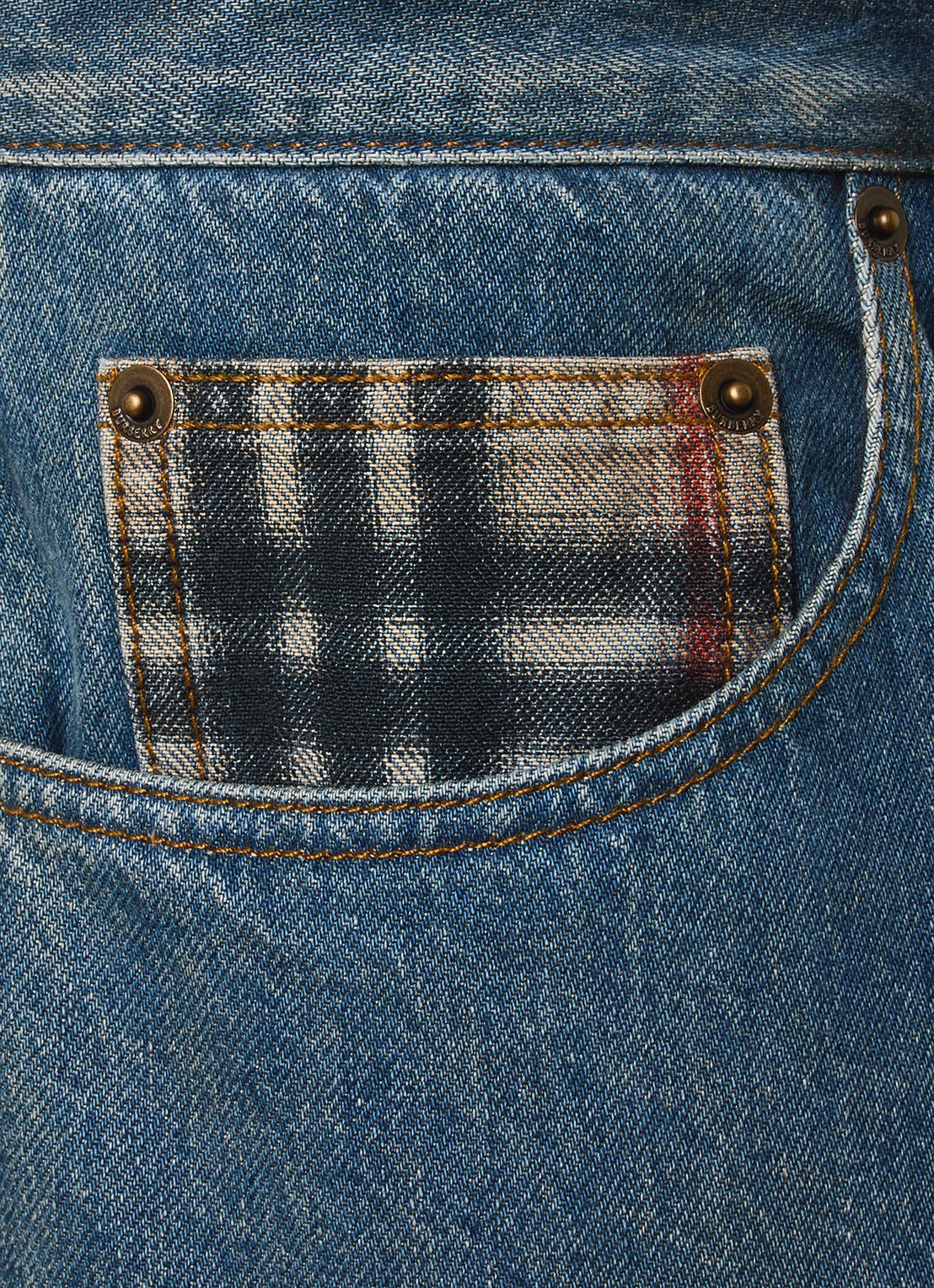 Burberry Dexter straight leg jeans met medium wassing - detail 4 indigo