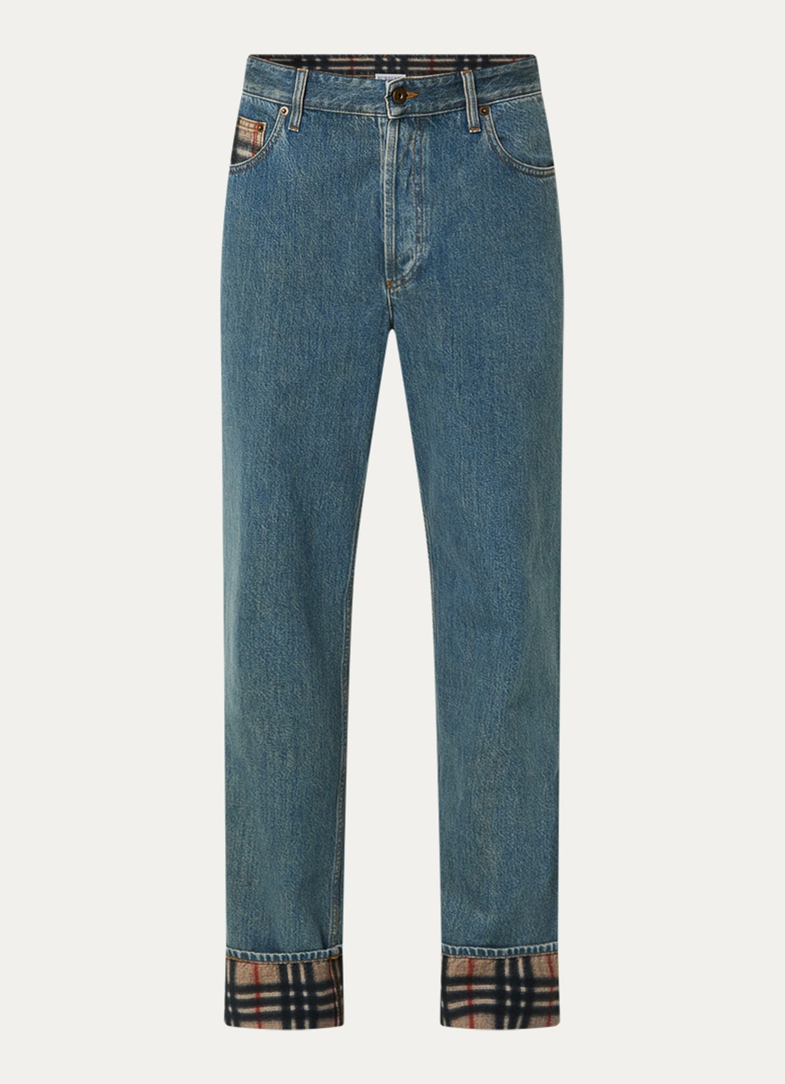 Burberry Dexter straight leg jeans met medium wassing - voorkant 5 indigo