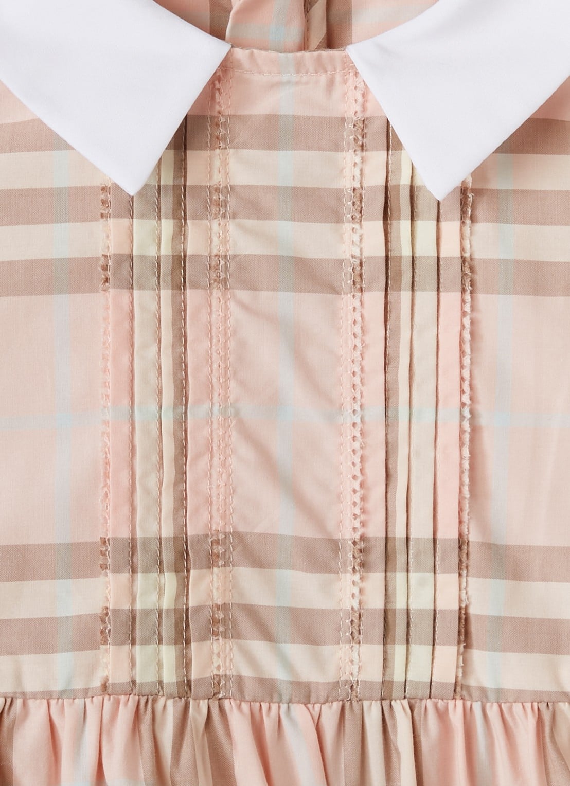 Burberry Eadelle jurk met ruitdessin - detail 3 lichtroze