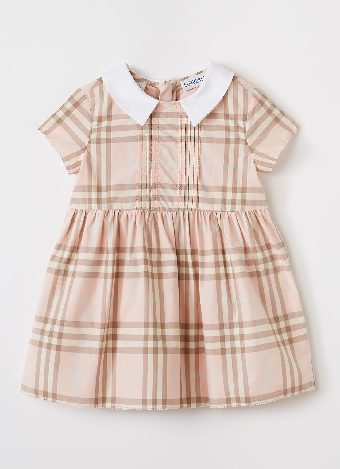 Burberry Eadelle jurk met ruitdessin - voorkant lichtroze
