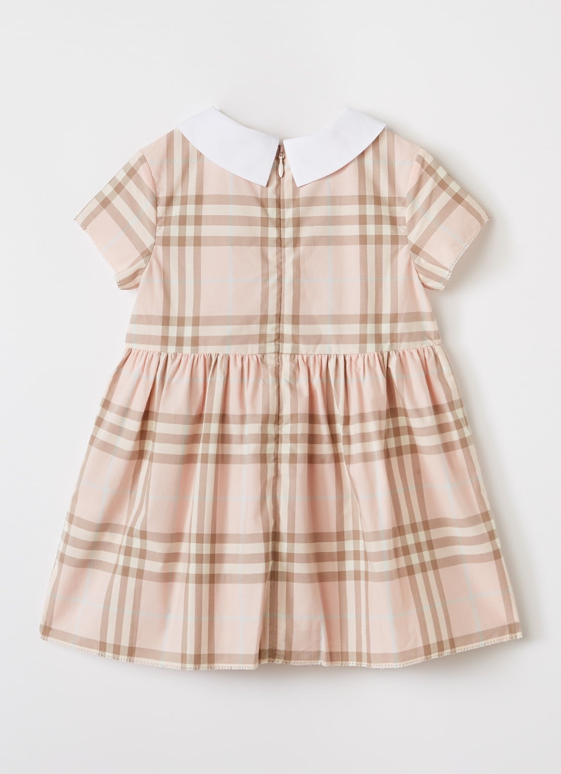 Burberry Eadelle jurk met ruitdessin - voorkant 2 lichtroze
