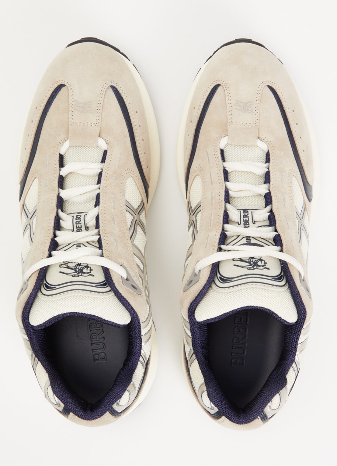 Burberry Eclipse sneaker met kalfssuède details - detail 2 beige
