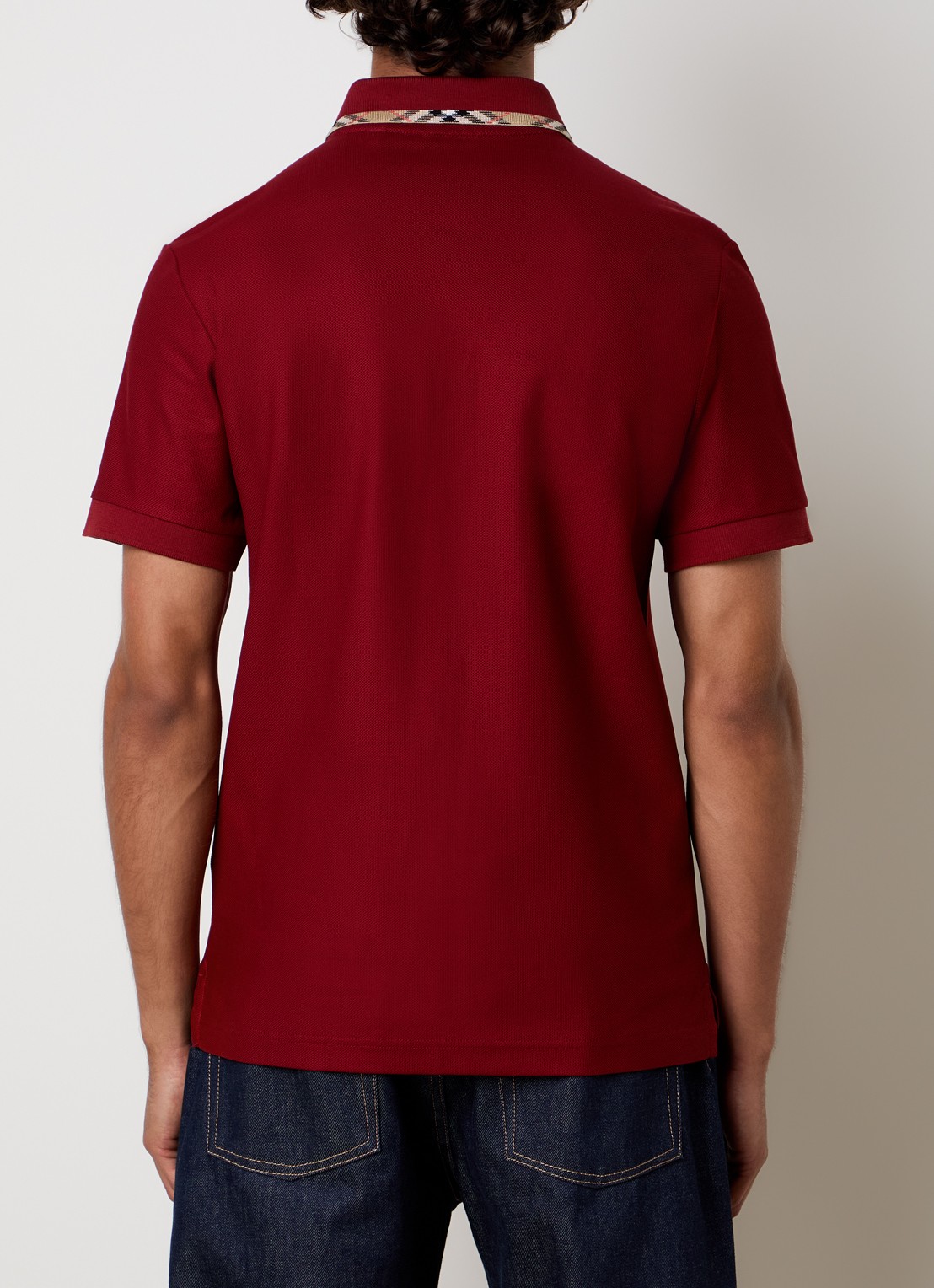 Burberry Eddie regular fit polo met logo - achterkant 3 donkerrood