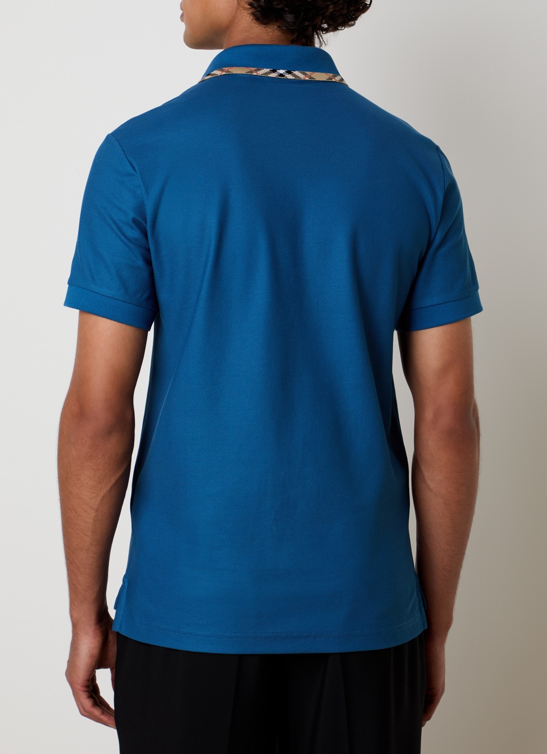 Burberry Eddie regular fit polo met logo - achterkant 3 kobaltblauw