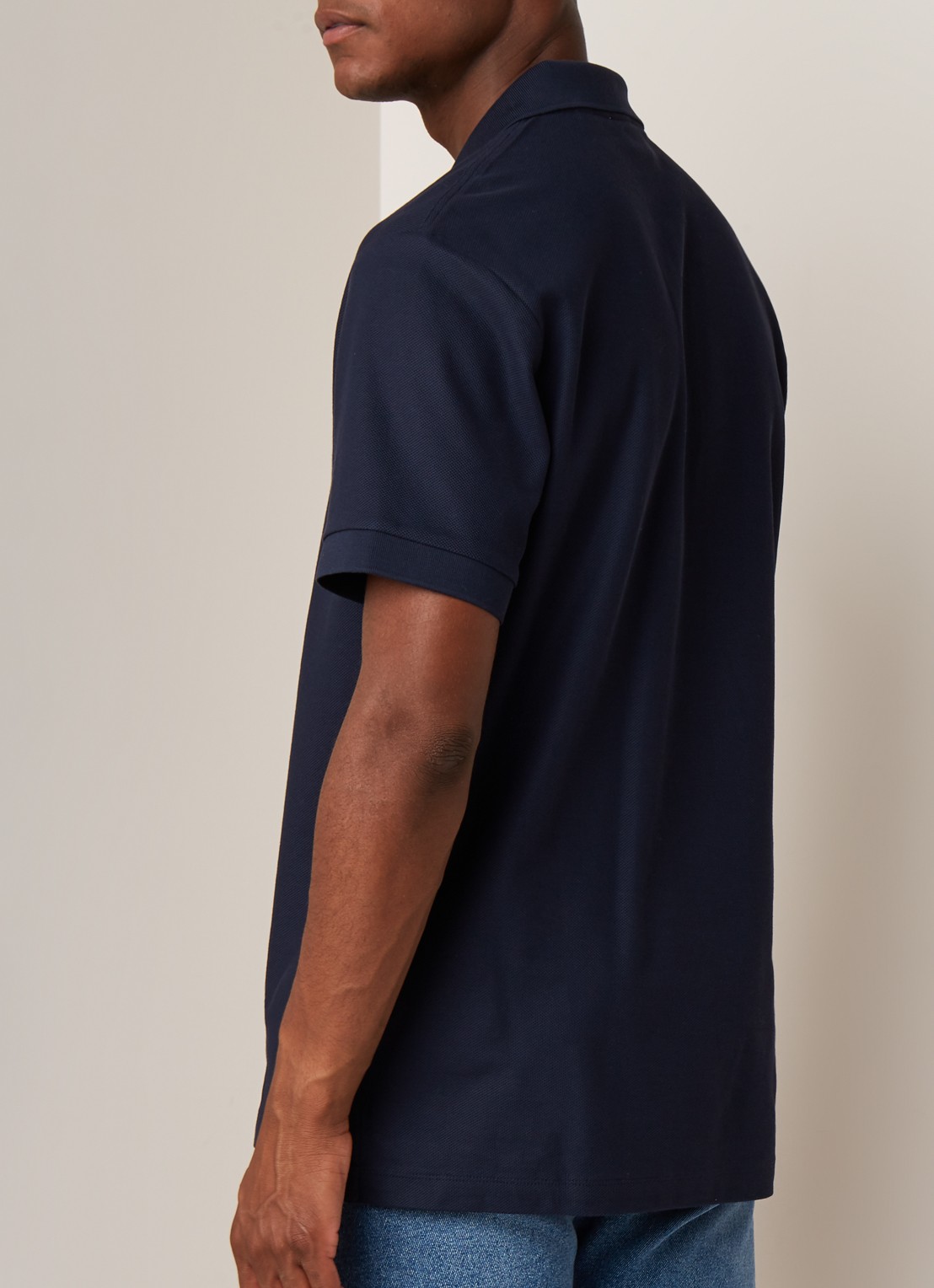 Burberry Eddie regular fit polo van piqué katoen - achterkant 5 blauw