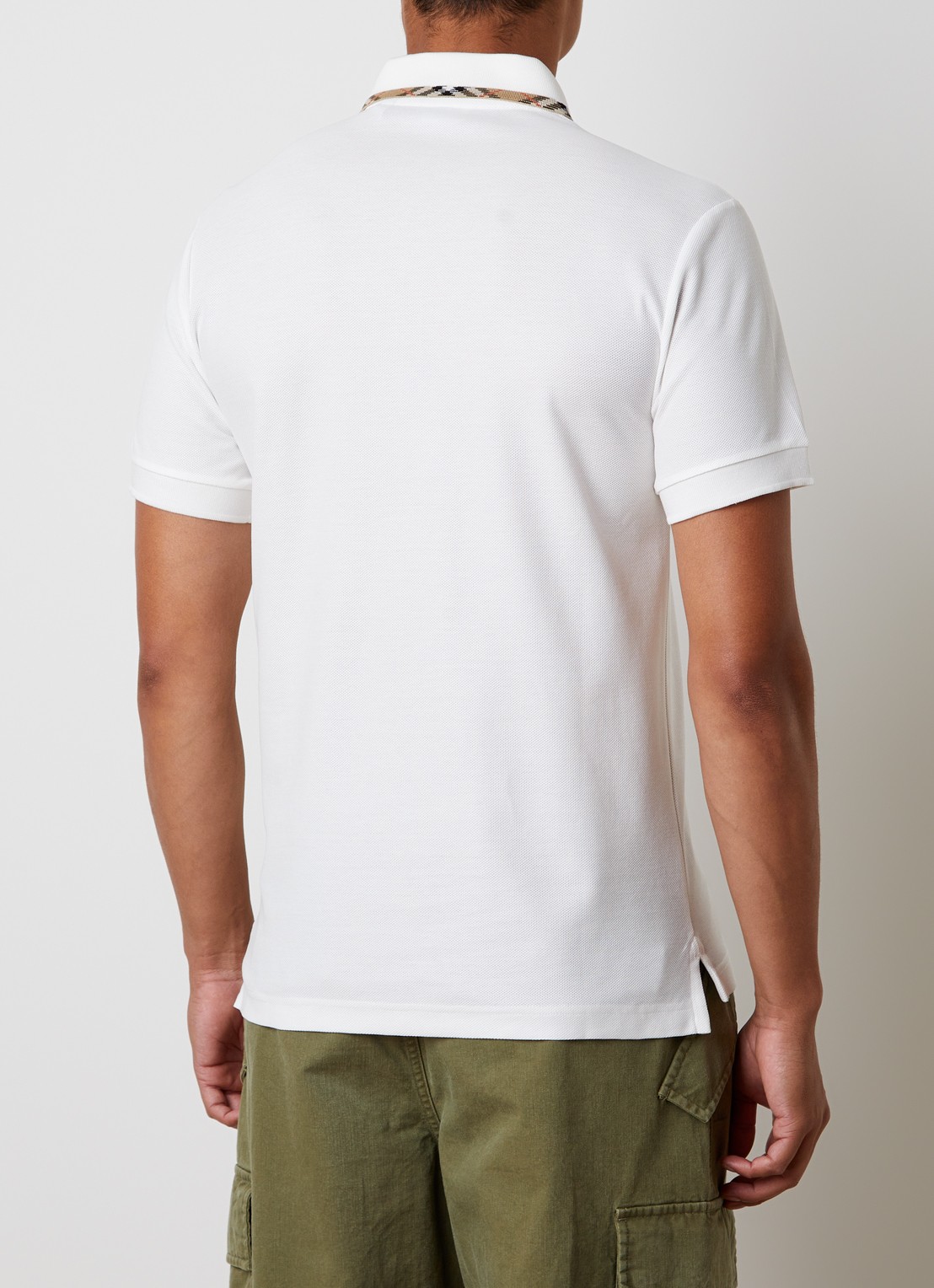 Burberry Eddie slim fit polo met logo - achterkant 5 wit