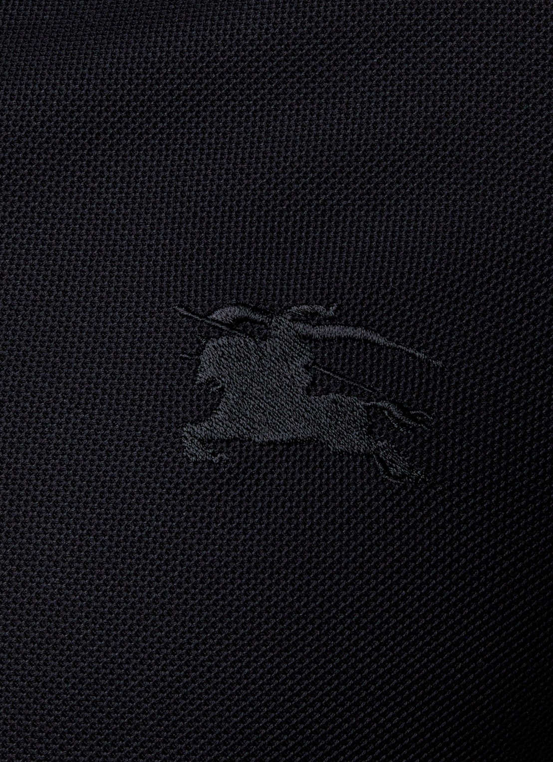 Burberry Eddie slim fit polo van piqué katoen met logoborduring - detail 5 zwart
