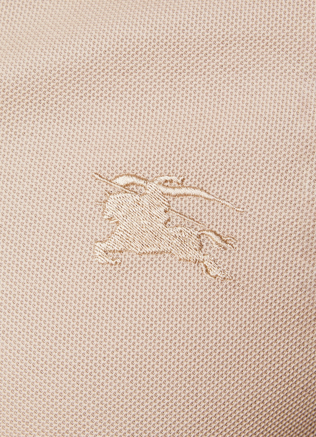 Burberry Eddie slim fit polo van piqué katoen met logoborduring - detail 5 beige