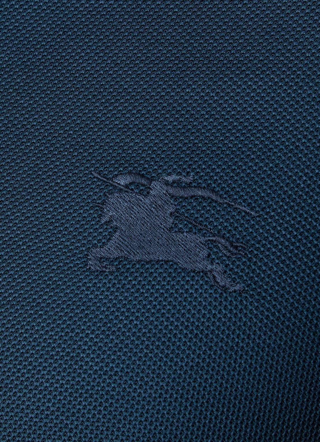 Burberry Eddie slim fit polo van piqué katoen met logoborduring - detail 2 petrol