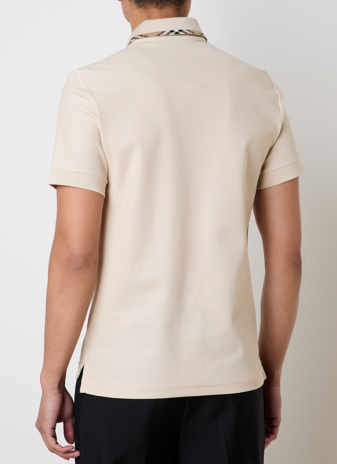 Burberry Ediie regular fit polo met logo - achterkant beige